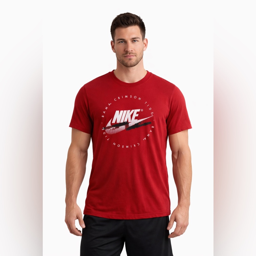 Nike Bama Crimson Tide Red Graphic T-Shirt Men’s Large Alabama Tee